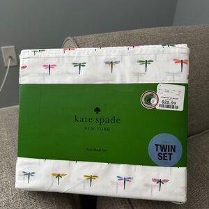 Kate Spade Twin Sheet Set with Multicolor Dragonflies